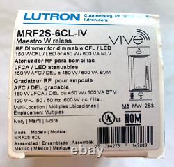 Lutron MRF2S-6CL-IV Vive Maestro Dimmer RF Wireless MRF2 6CL Ivory SHIP SAME DAY