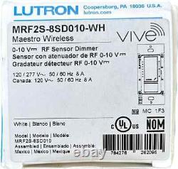 Lutron MRF2S-8SD010-WH Vive Maestro Wireless 0-10V RF Sensor Dimmer NIB