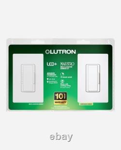 Lutron Maestro 3 Way Dimmer Switch Kit for Dimmable LEDs 150 Watt White