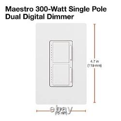 Lutron Maestro Dual Digital Dimmer Switch with Wallplate for Incandescent Bulbs