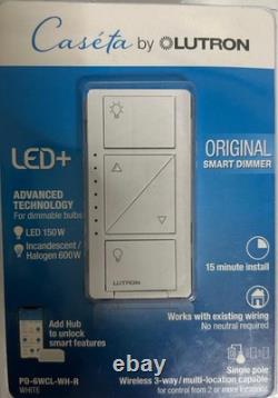 Lutron Original Dimmer Switch PD-6WCL-WH-R (Pack of 3) White FREE SHIPPING