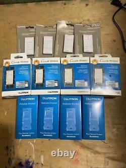 Lutron PD-6WCL-WH-R Lighting Dimmer Switch White Wall Bracket. Pico Remote Lot