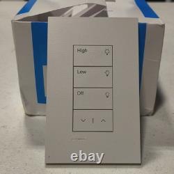 Lutron Palladiom HQWT-U-PRW-WH-E HomeWorks QS Wired 4-Button Keypad Dimmer White