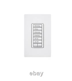 Lutron RRD-HN6BRL-WH CFL /LED Hybrid Keypad, 6-Button RadioRA2 SAVE ENERGY