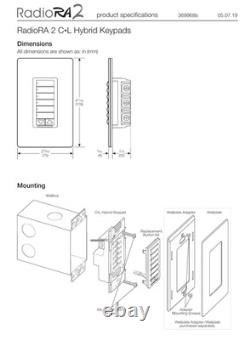 Lutron RRD-HN6BRL-WH CFL /LED Hybrid Keypad, 6-Button RadioRA2 SAVE ENERGY