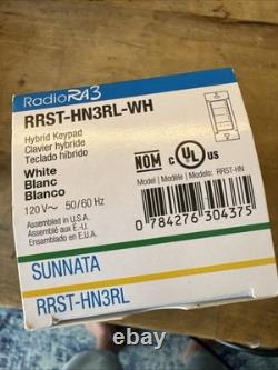 Lutron RRST-HN3RL-WH RadioRA 3 Sunnata 3-Button Hybrid Keypad Dimmer Gloss White