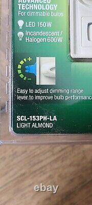 Lutron Skylark Scl-153ph-la Dimmer Slide Switch 600w 150w Led 3 Way Light Almond