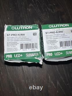 Lutron Sunatta Pro LED Dimmer, ST-PRO-N-RW Architectural White x 2 Damaged Boxes