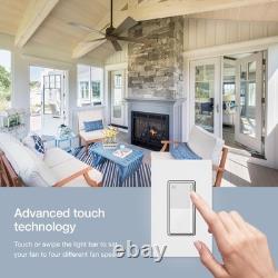 Lutron Sunnata Touch Fan Control 4-Speed ST-FSQ-N-WH White