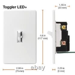 Lutron Toggler Dimmer Switch Single-Pole 3-Way Led+ AYCL-153P-WH 12 PACK