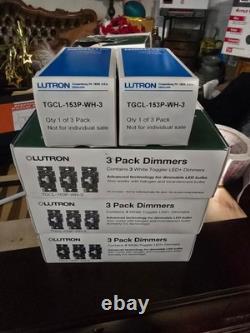 Lutron Toggler LED+ Dimmer Switch Lot of 11 (3 Packs of 3 + 2 Boxed Units) NEW