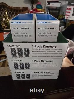 Lutron Toggler LED+ Dimmer Switch Lot of 11 (3 Packs of 3 + 2 Boxed Units) NEW