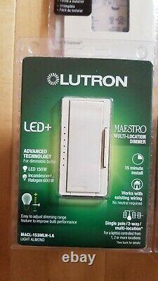 Lutron Touch Dimmer MACL-153MLH-LA LED+ Advanced Technology LIGHT ALMOND(6 PCS)