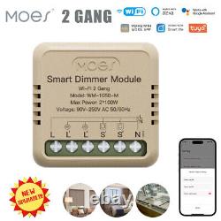 MOES WiFi Mini Smart Wall Light Dimmer Switch Module 3Way for Alexa Google Timer