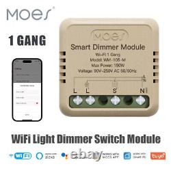 MOES WiFi Mini Smart Wall Light Dimmer Switch Module 3Way for Alexa Google Timer