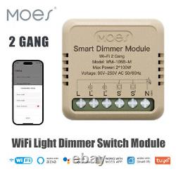 MOES WiFi Mini Smart Wall Light Dimmer Switch Module 3Way for Alexa Google Timer