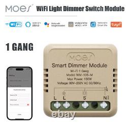 MOES WiFi Mini Smart Wall Light Dimmer Switch Module 3Way for Alexa Google Timer