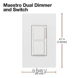 Maestro Dual Digital Dimmer and Switch, Only for Incandescent and Halogen