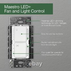 Maestro Fan Control and Light Dimmer for Dimmable Leds, Incandescent, and Halog