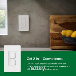 Maestro LED+ Dual Dimmer and Timer Switch for Lights or Fans 75-Watt LED Bul