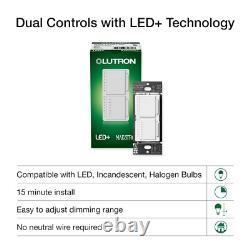 Maestro LED+ Dual Dimmer and Timer Switch for Lights or Fans 75-Watt LED Bul