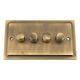 Mains Led Light Dimmer Switch 250w 4 Gang Victorian Antique Brass Push 2 Way