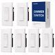 Matte White Digital Slide Dimmer Switch 300w Dimmable + Locator Light, 6 Pack