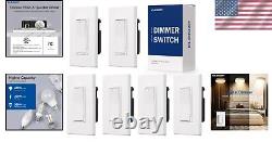 Matte White Digital Slide Dimmer Switch 300W Dimmable + Locator Light, 6 Pack