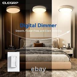 Matte White Digital Slide Dimmer Switch 300W Dimmable + Locator Light, 6 Pack