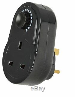 Mercury Black Plug In Adjustable Dimmer Switch Home Lamp Light Intensity Control
