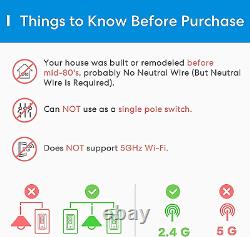 Meross 3 Way Smart Dimmer Switch Kit & Smart Light Switch