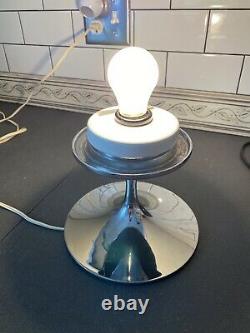 Mid Century Modern Design Line Stemlite Table Lamp Light Chrome No Dimmer Switch