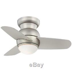 Minka Aire F510-BS Brushed Steel Spacesaver 26 Ceiling Fan WithLight &Wall Switch