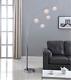 Modern 5 Light Arched Floor Lamp Crystal Ball Chrome Dimmer Switch Contemporary