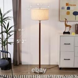 Modern Floor Lamp with Dimmer Switch and LED Bulb, Mid Century Lamp with Line