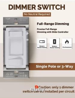 Moes Dimmer Light Switches 10Pcs 3 Way Single Pole Dimmable Switch For