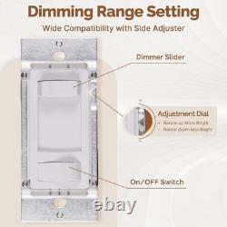Moes Dimmer Light Switches 10Pcs 3 Way Single Pole Dimmable Switch For