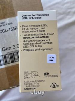 NEW Box 24 Lutron DVSCCL-153P-SW LED+ 3-Way Dimmer Switch Snow