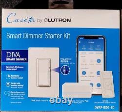 NEW Lutron Caseta DIVA Smart Dimmer Switch Kit, 1 PD-5ANS-WH-R, 1PD-6WCL-WH-R
