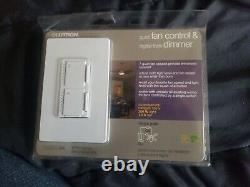 NEW SEALED Lutron MA-LFQHW-WH Maestro Fan Control & Dimmer Kit White Single Pole