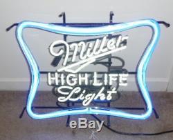 Neon Miller High Life Light Beer Sign w / dimmer Switch Large 27W x 22H x 4