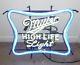 Neon Miller High Life Light Beer Sign W / Dimmer Switch Large 27w X 22h X 4