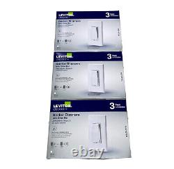 New Leviton Decora 9PK ROCKER DIMMERS withSlide Bar White DSL06-3PW