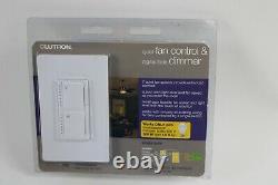New Lutron MA-LFQHW-WH Quiet Fan Control & Digital Fade Dimmer Single Pole White