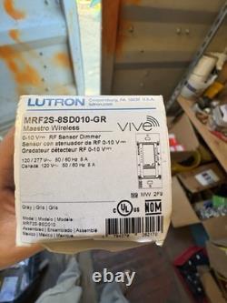 New Lutron MRF2S-8SDV010-WH Vive Maestro 0-10V Dimmer Wireless RF Vacancy Sensor