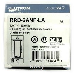 New Lutron RRD-2ANF-LA RadioRA 2 Fan Control Gloss Light Almond