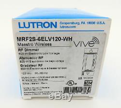 New Lutron Vive Maestro Wireless Mrf2s-6elv120-wh Rf Light Dimmer Switch 600w