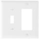 New Wall Plate Switch 2-gang White Double Toggle/decorator Lighting Dimmer Cover