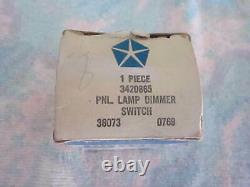 Nos Mopar 1970-4 Dodge Challenger, Plymouth Cuda Dash Light Dimmer Switch Nib