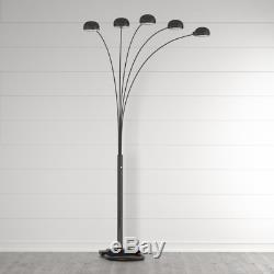 ORE International 84 in. 5 Arms Arch Floor Lamp with Light Dimmer Switch, Black